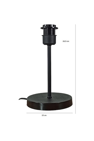 Metal Gövdeli Abajur Ayağı Siyah