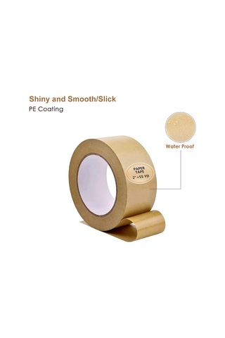 Kraft Kağıt Bant Kendi Kendine Yapıştırıcı, 2 'x55yd, Kahverengi Kağıt Bant, Biyolojik Olarak Parçalanabilir Kahverengi Paketleme Bandı, Güçlü Yapıştırıcı İle Kağıt Paketleme Bandı, 1 Rulo 1 Adet