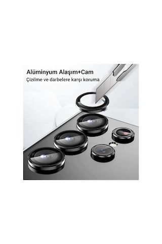 Samsung Uyumlu Galaxy A24 4g Valdez Metal Kamera Lens - Siyah Diğer