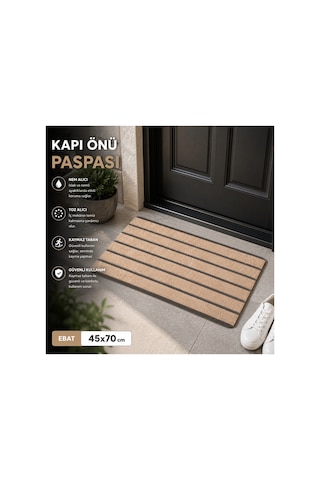 Delta Cc005a Kaymaz Taban Bej Desenli Nem Alıcı Toz Alıcı Kapı Önü Paspası Uv Dayanıklı 45x70