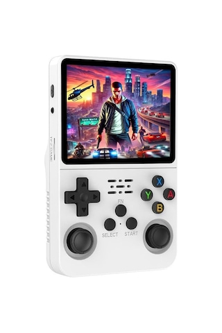 Konsol Plus R36S 3.5" IPS Ekran 15 000 Oyun 64 GB Retro El Oyun Konsolu - Beyaz