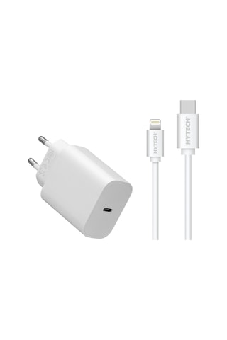 Hytech Hy-Xe40Pd 20W Apple Uyumlu iPhone Hızlı Şarj Adaptörü + Şarj Kablosu