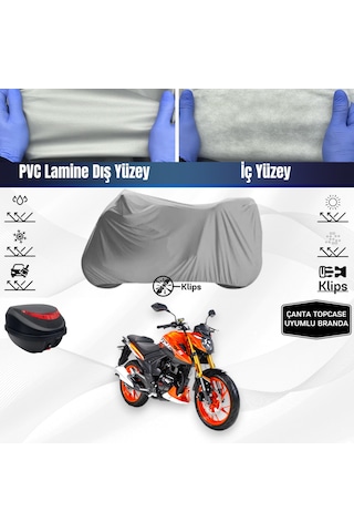Rks Tnt 202 Motosiklet Brandası Arka Çanta Topcase Uyumlu Motor Branda