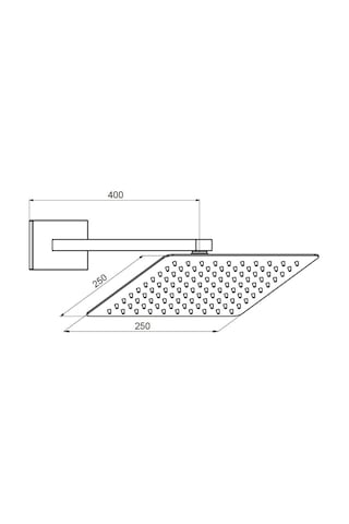 Gpd Ankastre Duş Başlığı Kare Slim Metal 25x25 Cm Siyah Ads29-s Siyah