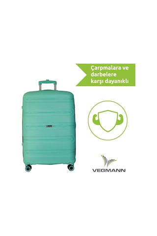 Vegmann Polipropilen Pp Atlas Su Yeşili Orta Boy Valiz Su Yeşili