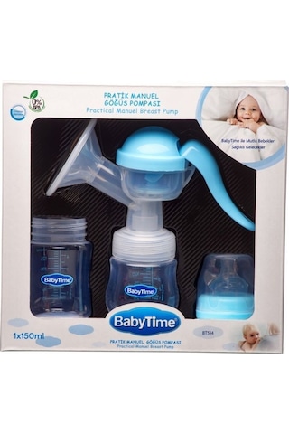 Baby Time BT514 Pratik Manuel Tekli Göğüs Pompası Mavi