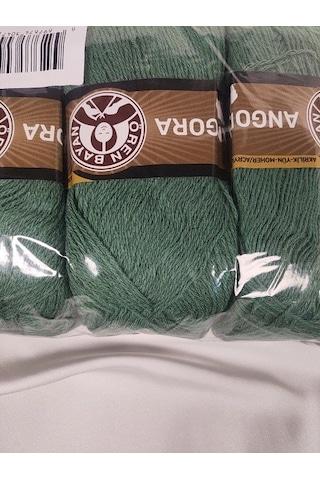 Angora Yosun Yeşili El Örgü İpi 3 Adet - Renk: 132