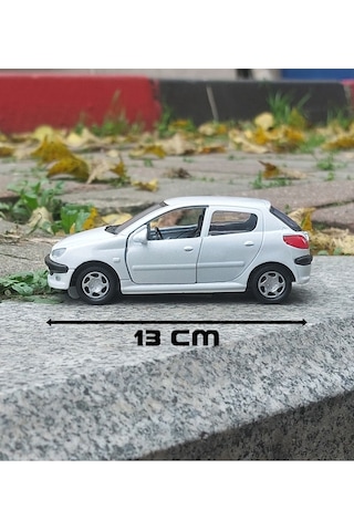 Peugeot 206 Metal Oyuncak Araba Çekbrak 13cm 1:36 Işıksız Çok Renkli