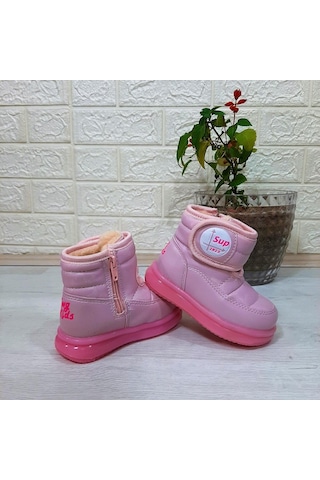 Twingo 9100 Pembe Cırtlı Fermuarlı İçi Kürklü Kız Çocuk Bebe Bot Pembe