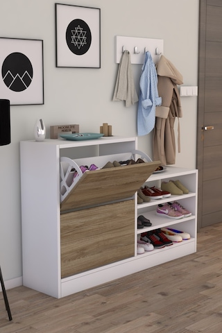 Anatolia 2 Kapak Kayar Raflı Ayakkabılık Çam Çam