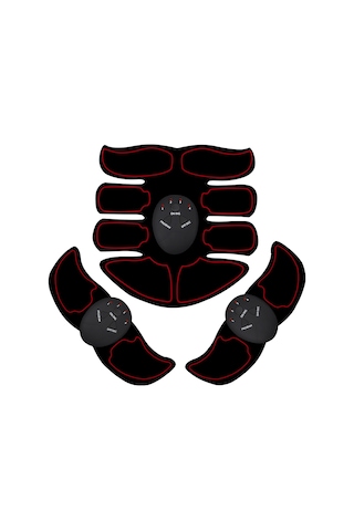 Lemestar Otomatik Kas Geliştirici - 6 Mod Ve 9 Seviye Şiddet Ayarı - Karın & Kol Bandları Seti - Pil İle Çalışır Pil Yok - Kolay Kullanım Siyah