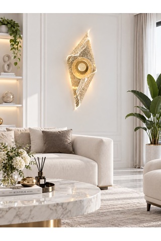 Valora Gold Aplik Sarı Kaplama 3 Renk Ledli Elektriklidir