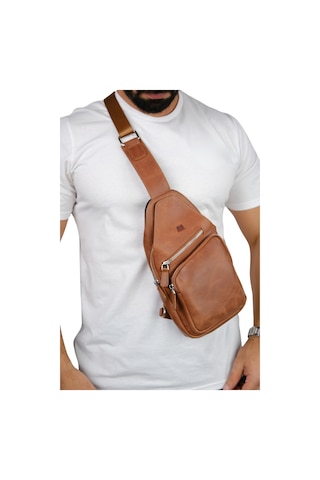 Mft Leather Hakiki Deri Unisex Çapraz Çanta Baggy 6981 Tiguan Taba