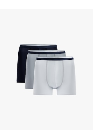 Koton Şerit Detaylı Pamuklu 3'lü Boxer Seti Lacivert 6slm90041mk
