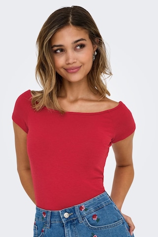 Only Onlluca Regular Fit Madonna Yaka T Shirt Bayan T Shirt 15369909 Kırmızı