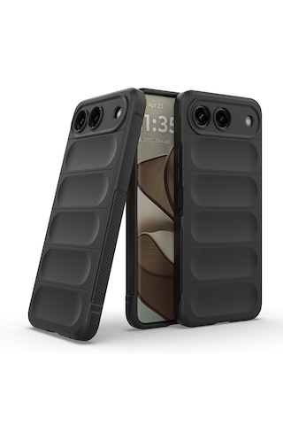 Tecno Spark 40 5g Kılıf Darbe Emici Esnek Tpu Oyuklu Arka Yüzey Tasarımlı Zore Etnik Silikon Kapak Siyah