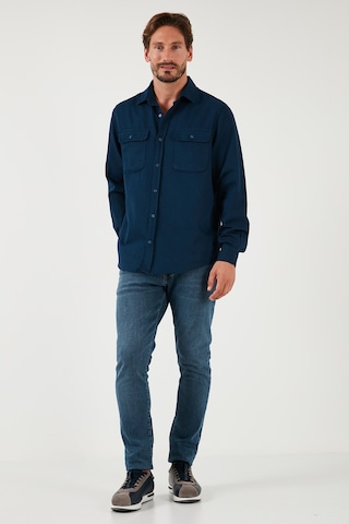 Buratti Pamuklu Çift Cepli Regular Fit Erkek Gömlek Cf25W128858 Indigo