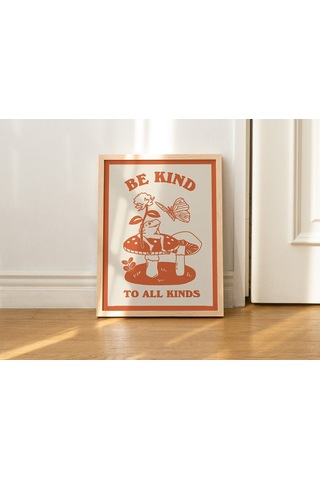 Nazik Olun Duvar, Mantar Dekoru, Sevimli Kurbağa