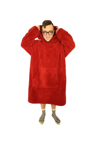 Rokeff Wellsoft Tek Kişilik Giyilebilir Battaniye Bordo L/XL