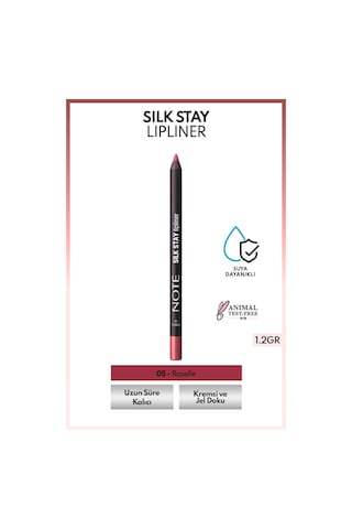Note Cosmetics Silk Stay Lipliner Suya Dayanıklı İpeksi Dudak Kalemi - 05 Roselle - Pembe