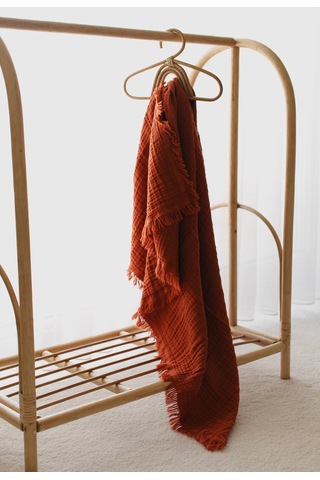 Babywom 4 Katlı Müslin Bebek-Çocuk Battaniyesi 110X110Cm Kiremit