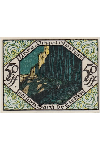 Almanya 50 Pfennig 1921 Notgeld-scheibenberg. Çil.
