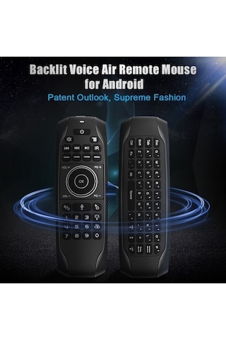 Trendooze Uzaktan Tv Ses Pro Pc Led Kutusu Kumanda, Klavye Kablosuz Jiroskoplu İçin G7v Fly Fare Desteği Aydınlatmalı Android Akıllı Air 2.4ghz / Tj