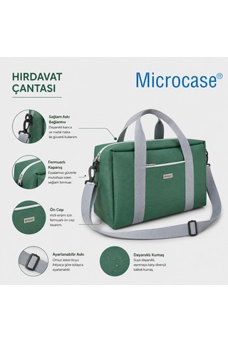 Microcase 4 Bölmeli Geniş Hacim Dayanıklı Takım Hırdavat Çantası Medium Al5583 Renk : Yeşil