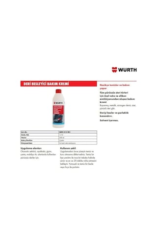 Würth Deri Besleyici Bakım Kremi 1000ml 19805