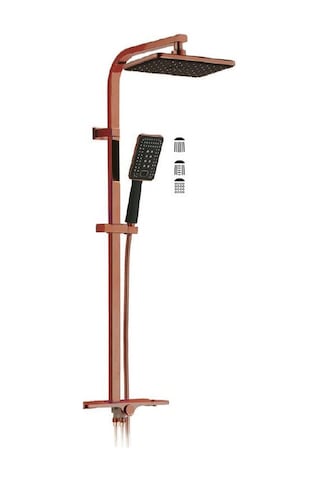 Penta Duş Sistemi Kare Boru Rose 8868 Bronz