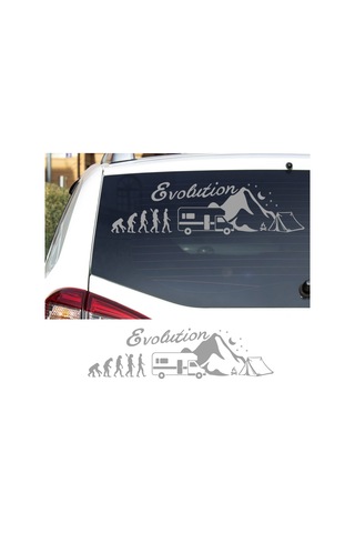 90X24 cm - Evolution Karavan Sticker. Evrim Kamp Karavan Çıkartma
