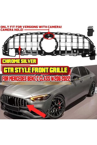 W206 C Serisi Spor Ön Panjur Izgaralı Piano Black-Krom 2021 Sonrası