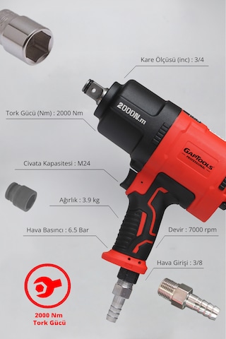 Gaptools Havalı Somun Sökme 3/4