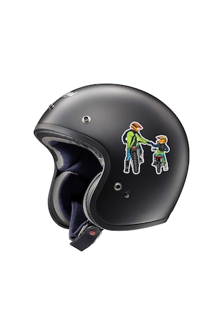 Cross Motor Baba Çocuk Araba, Motorsiklet, Kask, Laptop, Cam Sticker 13x12 Cm