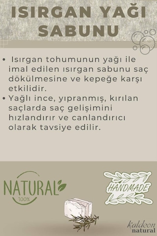 Isırgan Yağı Sabunu El Yapımı Doğal 120 G