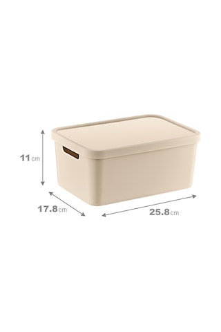Smartware 4'lü Set Stafi Çok Amaçlı Kapaklı Kutu Latte 4,5 Lt - Latte, Çok Amaçlı Kapaklı Kutu, Ev-ofis-depo İ Genel