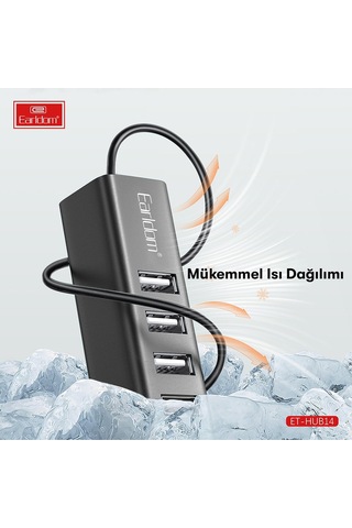 Earldom Hub14 Tak Çalıştır 4lü Usb Çoklayıcı - Siyah M414