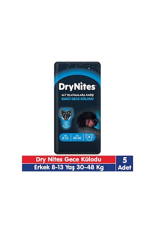 Huggies Drynites Erkek 8-13 Yaş Emici Gece Külodu 30-48 Kg 9x5 45 Adet