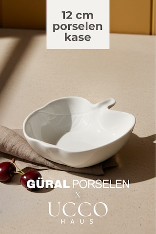 12 Cm Porselen Kase Çerezlik Kahvaltılık Meyve Tabağı Tatlı Sunum Tabağı Kahvaltılık Tabak beyaz