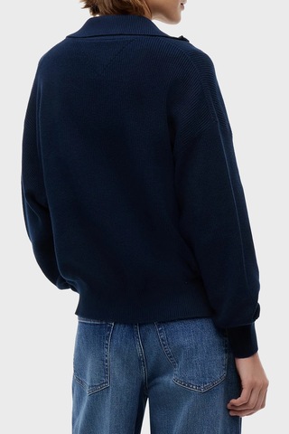 Tommy Jeans % 100 Pamuk Yarım Fermuarlı Balıkçı Yaka Kazak Kadın Kazak Dw0dw22928 C1g Lacivert