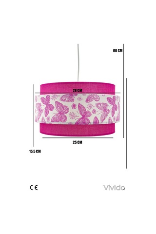 Dopia Pembe Kelebek Çocuk Odası Avize Pembe