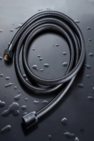 Duş Hortumu Örgülü Siyah Siyah