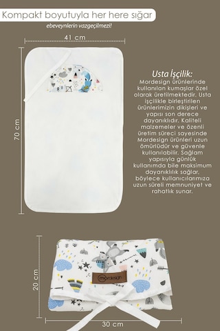 Mordesign Bebek Çanta Alt Açma Minderi Alt Değiştirme Pedi Taşınabilir Bakım Örtüsü Care Tilki Serisi Gri Zg10131-2 Gri