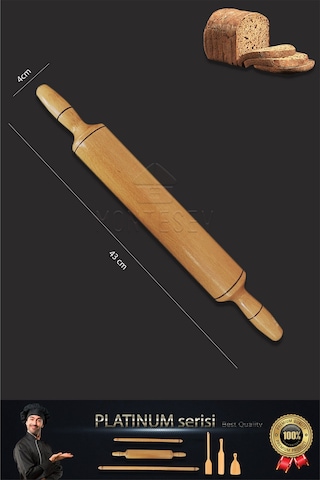 Platinum Serisi Ahşap Hamur Açma Oklavası Merdane Börek Seti 6 Lı