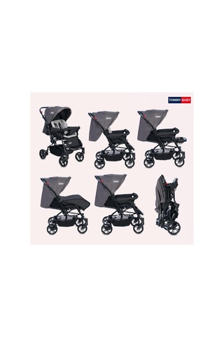 Tommybaby Elegant Çift Yönlü Bebek Arabası Antrasit