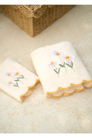 Bella Maison Daisy Scallop Kenar El Havlusu Bej 30x50 Cm Bej