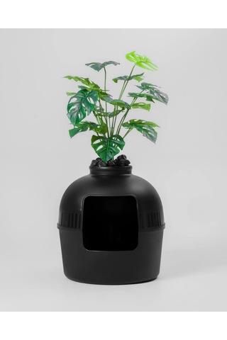 Reyo Dekorapet Dekoratif Kedi Tuvaleti Siyah