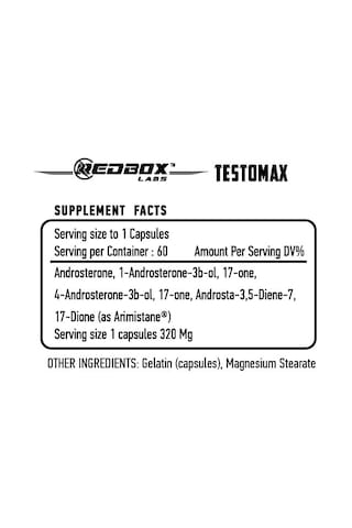 Red Box Labs Testomax Testo Booster 60 Caps Aromasız