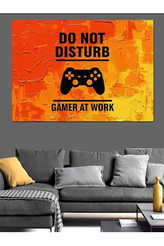Gamer Oyuncu Uyarı Levhası Dekoratif Kanvas - Mdf Ahşap Tablo