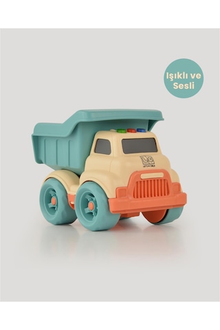 Bej Sesli Ve Işıklı Minik Kamyon